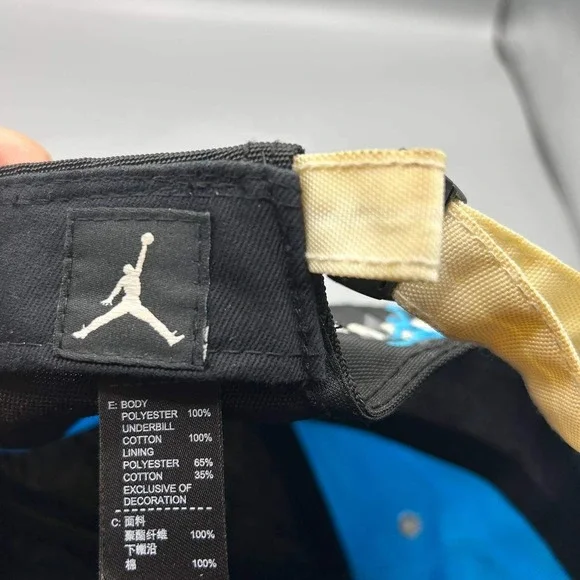 Air Jordan 5 Panel Hat Men White Blue Embroidered Jumpman Strap Back Cap